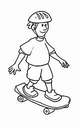 Coloring Skateboarding Boy Skateboard Pages Print sketch template
