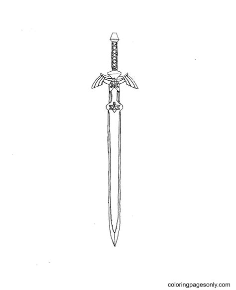 zelda shield  sword coloring pages