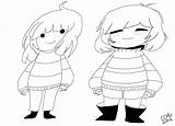 Undertale Frisk Chara Lineart sketch template