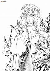 Berserk Griffith Guts Aniyuki sketch template