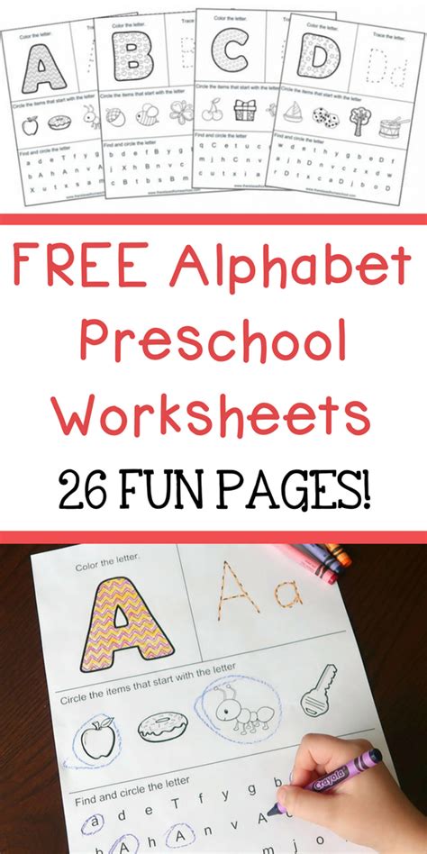 alphabet preschool printable worksheets  learn  alphabet