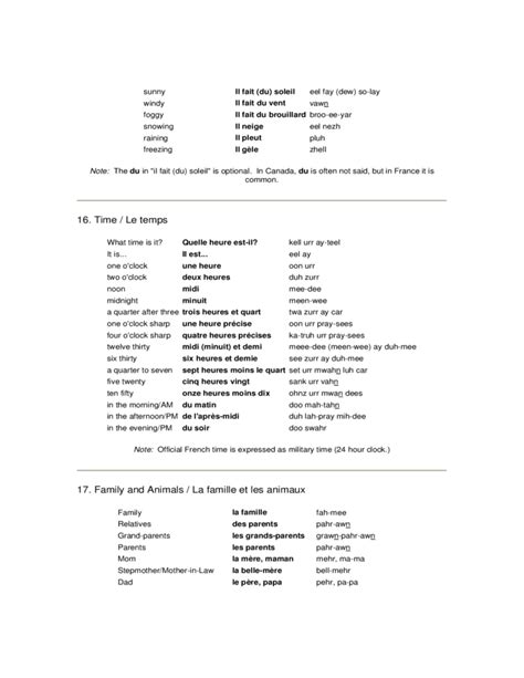 Standard French Learning Template Free Download