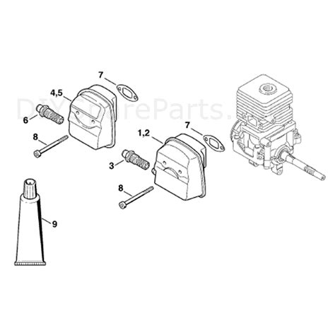 stihl km  engine km  parts diagram muffler