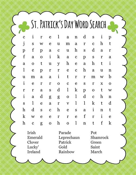 st patricks day word search lets diy    kritsyn