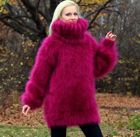 Purple Hand Knitted Fluffy Mohair Sweater By Supertanya® Here You Will