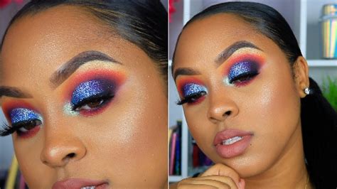 blue glitter smokey eye makeup tutorial youtube