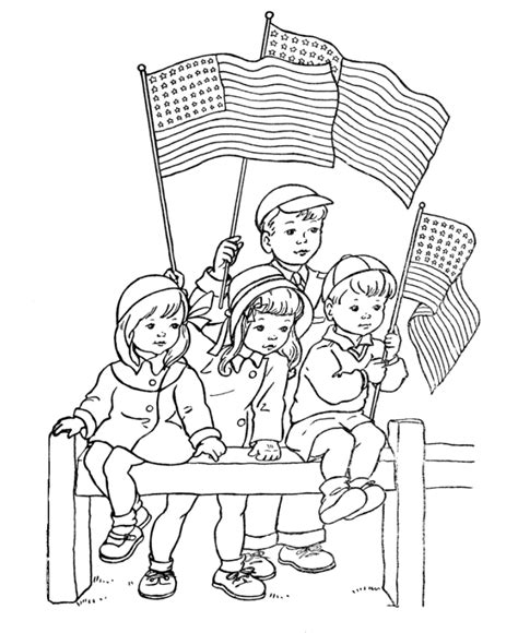 bluebonkers memorial day coloring page sheets waving flags