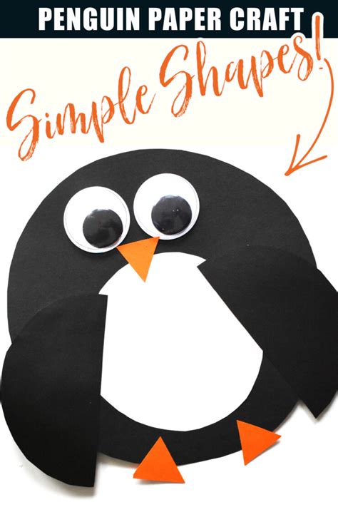 simple shape paper penguin craft easy winter craft  kids