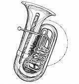 Tuba Drawing Drawings Sousaphone Brass Tattoo Euphonium Instruments Musical Daily Getdrawings Paintingvalley Week Embroidery Designs Outline Tumblr sketch template