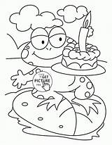 Frog Birthday Coloring Pages Kids Card 1st Happy Drawing Cards Wuppsy Funny Printables Holiday Cartoon Printable Getdrawings Sheets Dinosaur sketch template