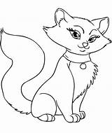 Cat Coloring Pages Kitty Cats Color Beautiful Elegantly Stands Female Kids Procoloring Colouring Printable Animal sketch template