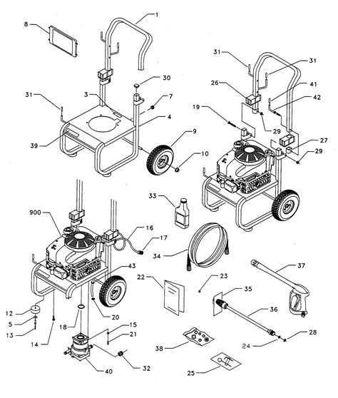 washer diagram parts list  model  craftsman parts power washer parts