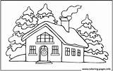 Coloring House Winter Pages Printable Print sketch template