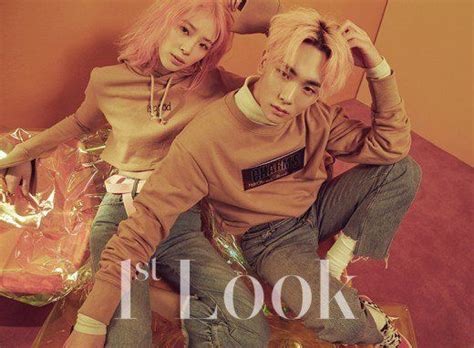 model irene and shinee s key pose with a twin concept for 1st look
