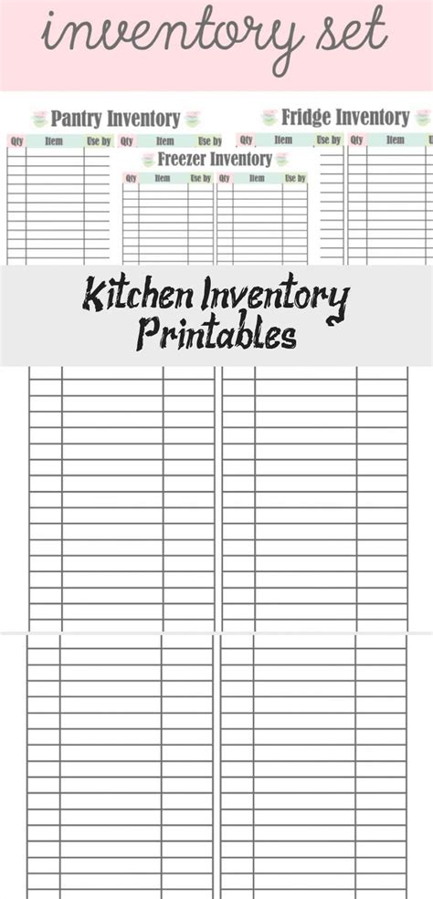 kitchen inventory printables    meal planning