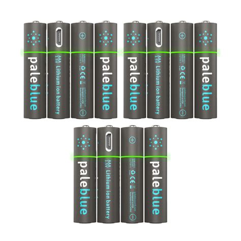 aaa usb rechargeable lithium batteries pale blue