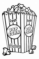 Popcorn Corn Coloring Clipart Bucket Pages Juice Template Printable Sheets Box Saturday Printables Color Pop Kids Visit Snack Fun Food sketch template