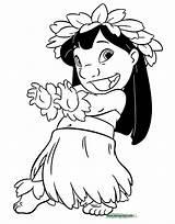Lilo Stitch Coloring Pages Disney Hula Dancing Drawings Disneyclips Printable Color Print Kids Disegni Colorare Book Da Sand sketch template