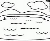 Lago Pintar Estanque Colorare Ninos Ausmalbilder Wolken Paisaje Paesaggi Malvorlagen Landschaft Landschap Paesaggio Twee Nubi Nubes Wasserlandschaften Designlooter Landschappen Zee sketch template