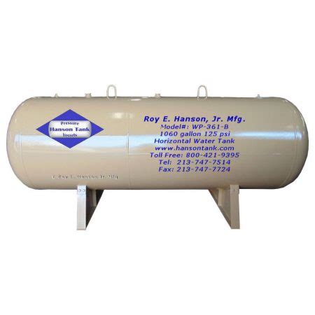 wpb  gallon hot water tank  hanson tank asme code pressure vessel mfg