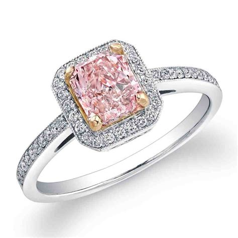 natural pink diamond engagement rings wedding  bridal inspiration