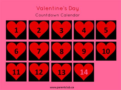 valentines day countdown calendar parent club