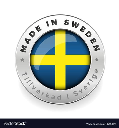 sweden button  swedish translation vector image