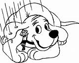 Clifford Dog Coloring Red Big Rain Wecoloringpage sketch template