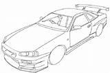 Nissan R34 Infiniti Trundling Couple sketch template
