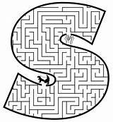Printable Maze Kids Letter Mazes Easy Puzzles Printables Worksheets Coloring Pages Printactivities Sheets Skunk Labyrinth sketch template