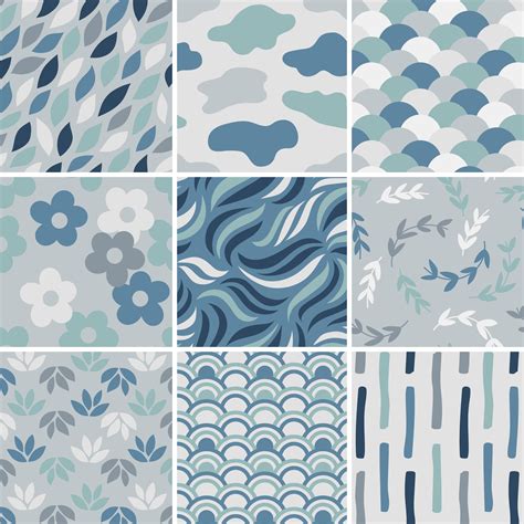 collection  simple pattern vectors illustration