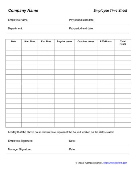 employee timesheet template   documents   word