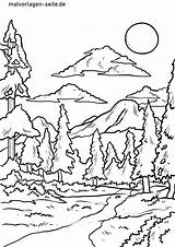 Wald Ausmalbild Malvorlage Boyama Orman Ausmalen Landschaft Kinderbilder Resmi Bos Landschaften Großformat Grafik Bergwald Sayfasi Sayfalari Ucretsiz sketch template