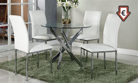 glass dining table  chairs groupon