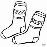 Coloring Socks Kids Color Pages Sock Clothing sketch template