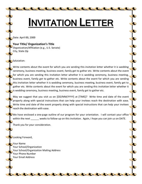 letter  invitation  applying canada visa follow