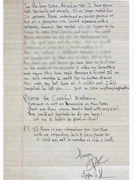 Tupac Letter To Madonna That Ended Their Romance To
