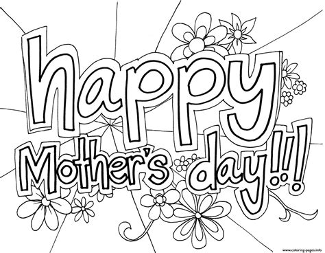 happy mothers day coloring page printable