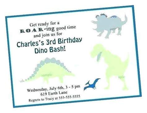 blank dinosaur invitation template cards design templates