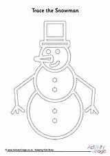 Snowman Tracing sketch template