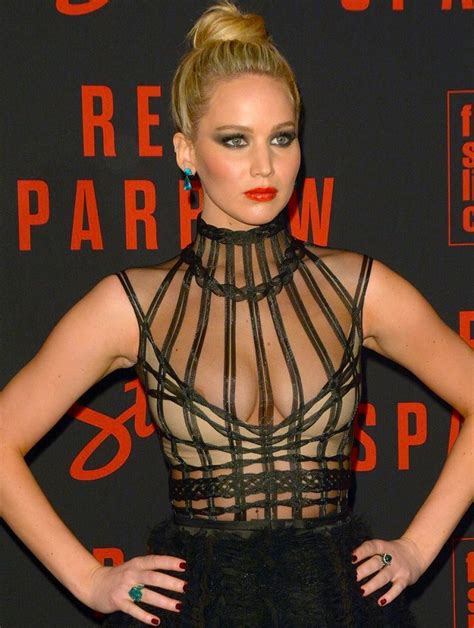 jennifer lawrence sexy and oops areola at red sparrow ny premierevideo celebrities