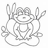 Frog Coloring Pages Print Kids Funny Theme sketch template