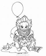 Pennywise Coloring Baby Scary Clown Jadedragonne Lineart Kleurplaat Fairy Dufort Xcolorings Enge 844px 92k 1024px sketch template