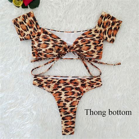 2021 Leopard Print Bathing Suit Women High Waist Bikini