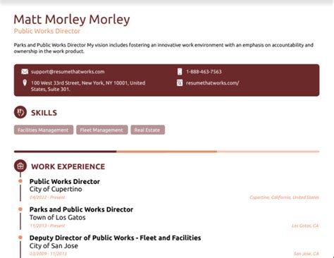 public works director  resume template