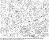 Starry Night Coloring Pages Gogh Van Famous Vincent Drawing Kids Happyfamilyart Artist Template Adult Paintings Printable Artists Happy Family Sheets sketch template