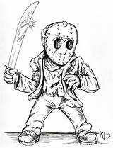 Coloring Jason Pages Voorhees Myers Michael Horror Printable Drawing Friday 13th Cartoon Drawings Freddy Halloween Deviantart Vs Print Scary Movie sketch template