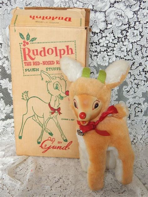 vintage gund rudolph plush vintage christmas images  fashioned