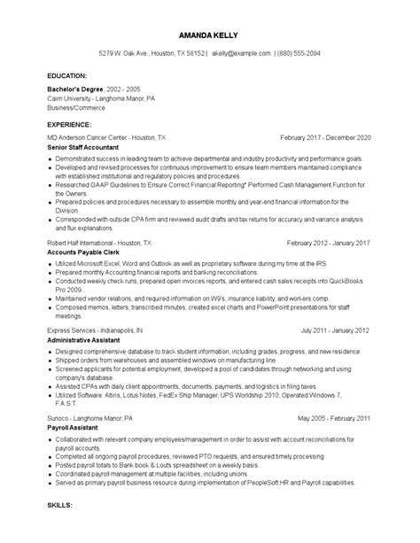 resumes  accountants  samples examples format