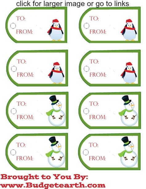 festive   printable christmas gift tags
